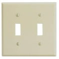 thumbnail image 1 of Leviton LEV86009 2 Gang Toggle Device Switch Wall Plate - Ivory, 1 of 1