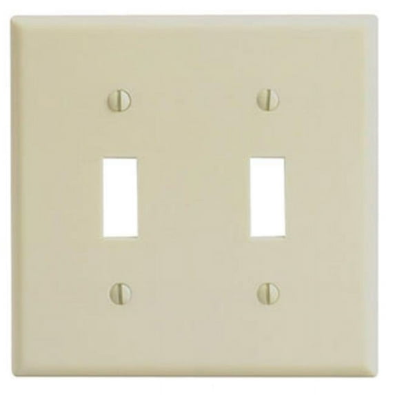 Leviton LEV86009 2 Gang Toggle Device Switch Wall Plate - Ivory