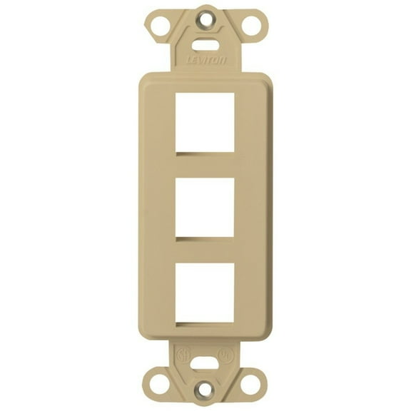 Leviton LV41643x-LV41643I QuickPort Decora Insert, 3 Port, Ivory