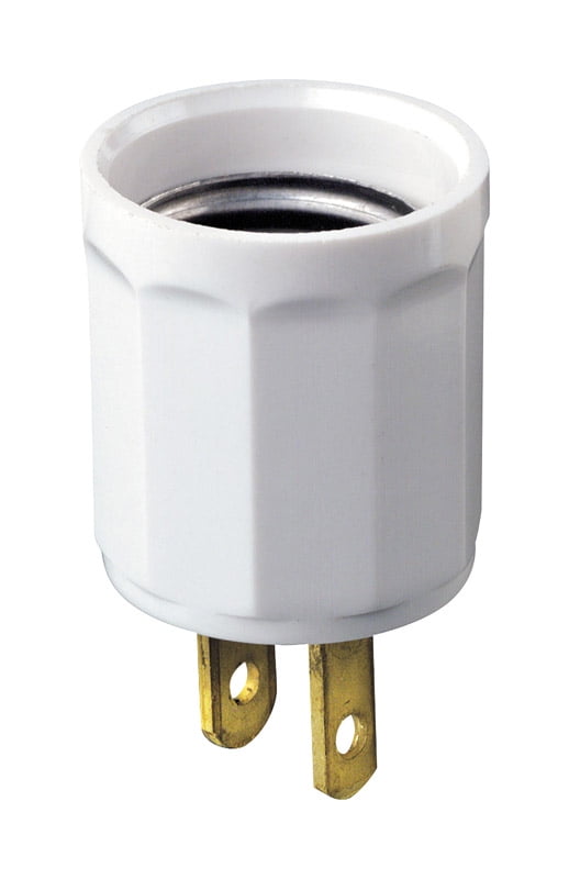 Leviton White Polarized Lampholder Adapter Plug