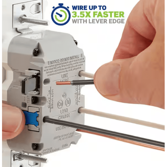 Leviton Lever-Edge GFCI Outlet
