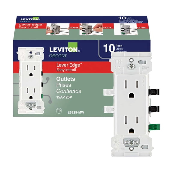 Leviton Decora Edge Duplex Outlet
