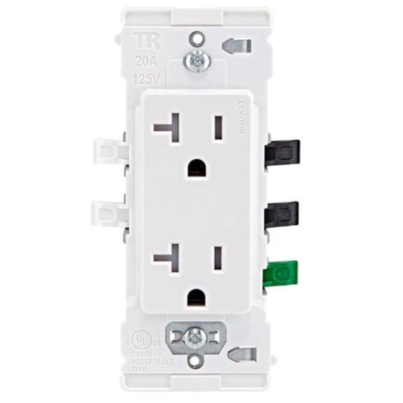 Leviton Lever Edge 20 amps 125 V White Outlet 5-20R 10 pk