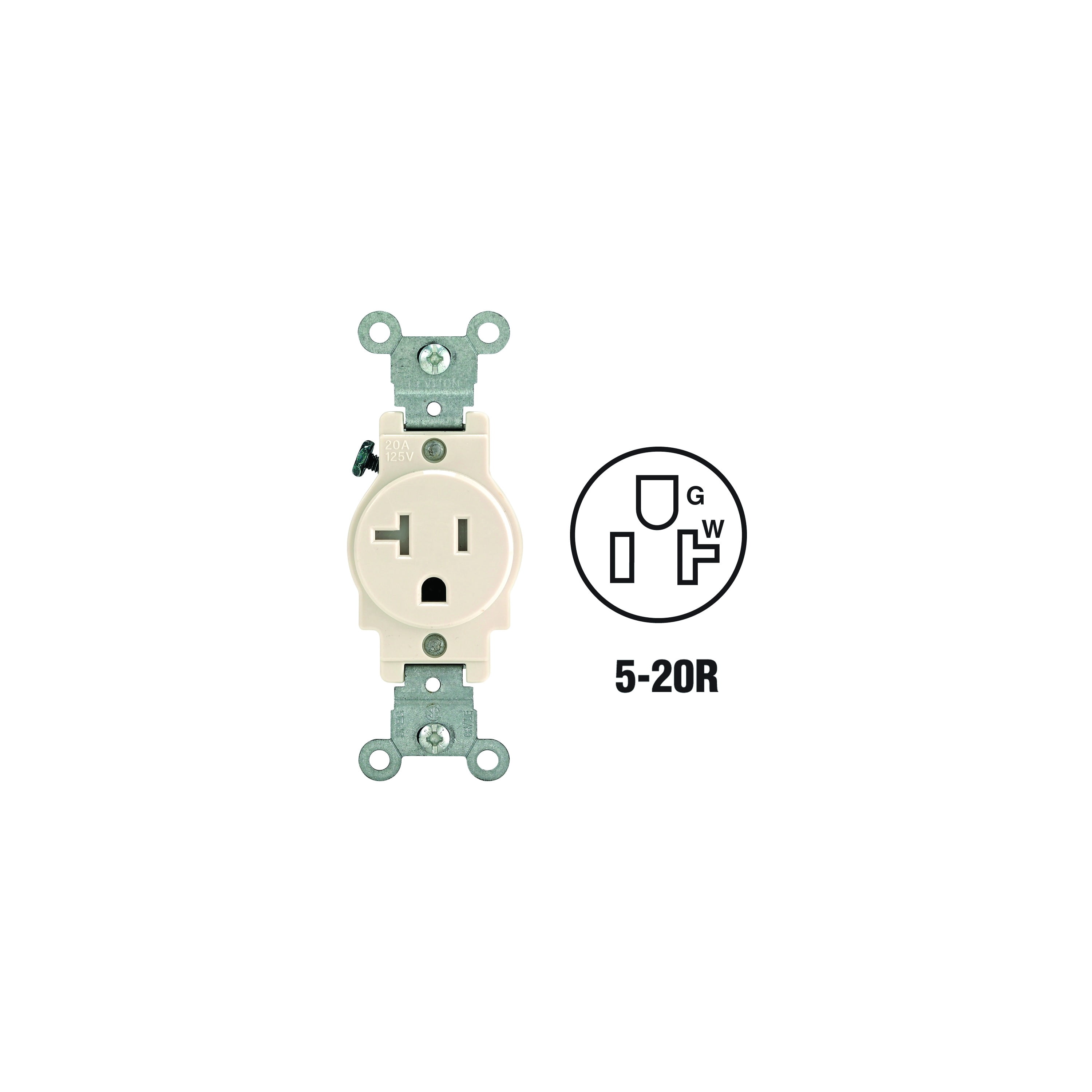Leviton Commercial Grade Tamper Resistant Single Outlet