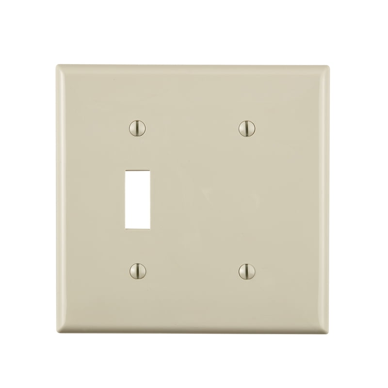 Light Almond Thermoplastic 2-Gang Blank Wall Plate