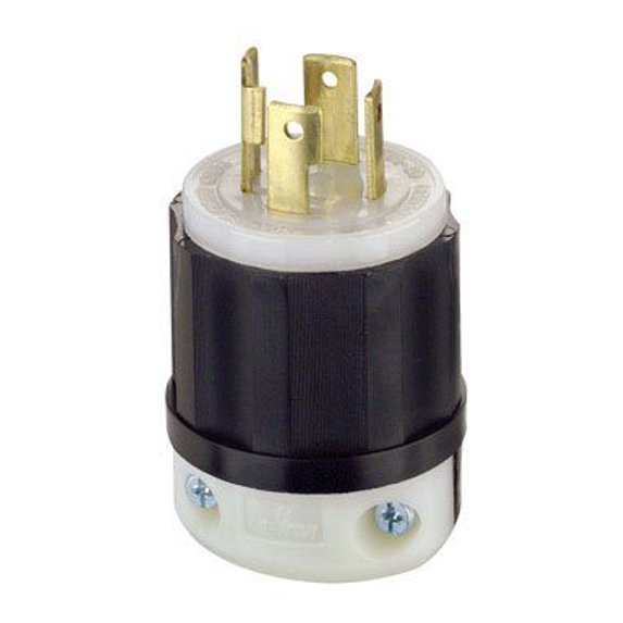 Leviton Locking Plug Nylon Indust. 30 Amp 3 Pole, 4 W Nema L 14-30 Pole CSA B/W Poly — Residential Use, Standard Application
