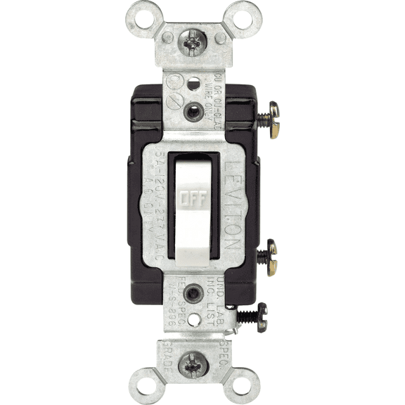 Leviton Long Life Illuminated Commercial Grade Toggle Single Pole Switch - Pack of 6 Indoor & Outdoor Use, NEC-Compliant