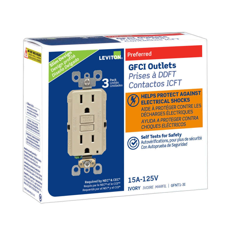 Leviton 20A Hospital Grade Tamper-Resistant GFCI Outlet With Guide Light - Self-Test, Brown, SmartLockPro