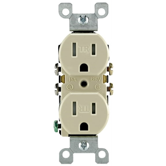Leviton M21-T5320-IMP 15 Amp Ivory Duplex Receptacle 10 Count