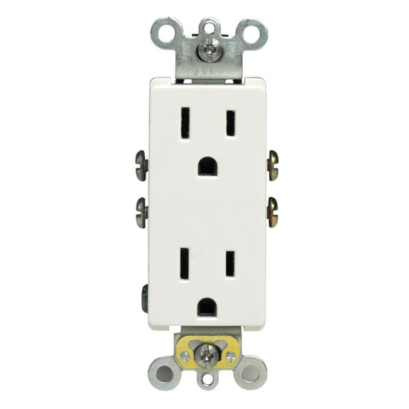 Leviton M24-05325-WMP 15 Amp White Residential Grade Straight Blade Duplex Receptacle 10 Count