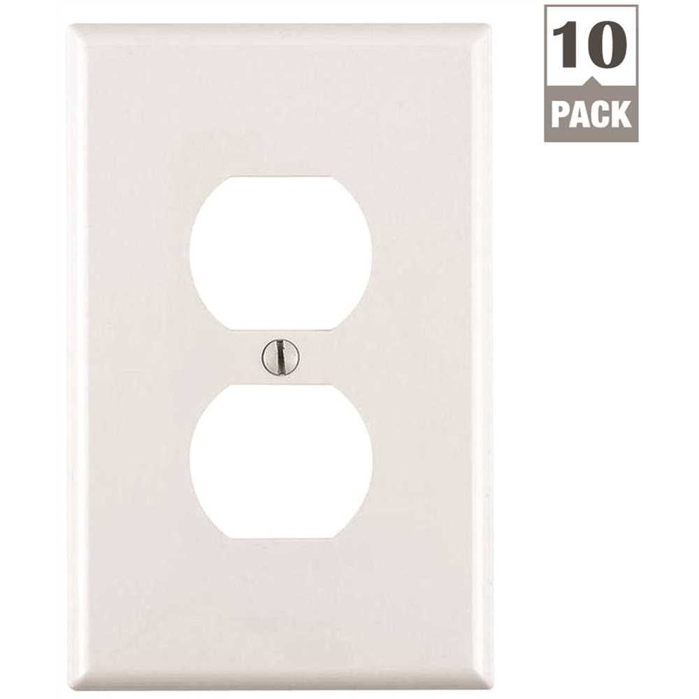 White Thermoplastic Nylon 1-Gang Duplex Wall Plate