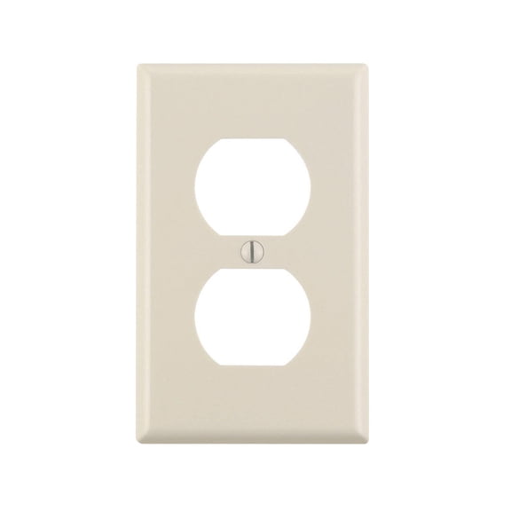 Leviton 78003-TMP Wall Plate Light Almond 1 gang Thermoset Plastic Duplex Outlet Light Almond