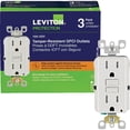 thumbnail image 1 of Leviton M92-GFTR1-03W 15 Amp White SmartlockPro Self-Test GFCI 3 Count (3 Total), 1 of 2