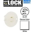 thumbnail image 1 of Leviton ML3-PER Flanged Outlet Locking Blade MiniLock ML3R 15A 125/250V 3P3W Non-Grounding - White, 1 of 2