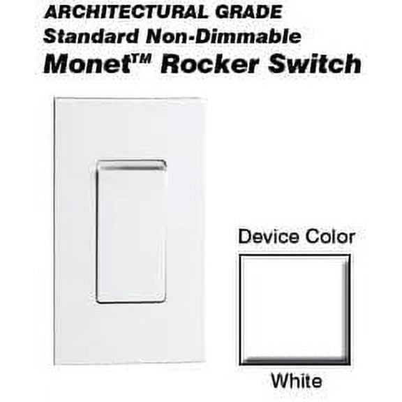 Leviton MNS20-D3W 20 Amp Monet Rocker Switch - White