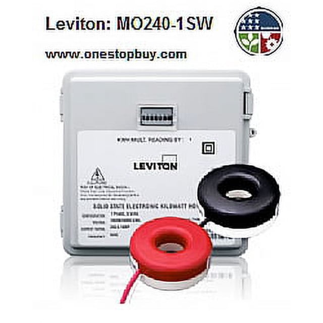 Leviton MO240-1SW kWh Meter Kit Mini Meter Series Dual Element 100A 120 ...