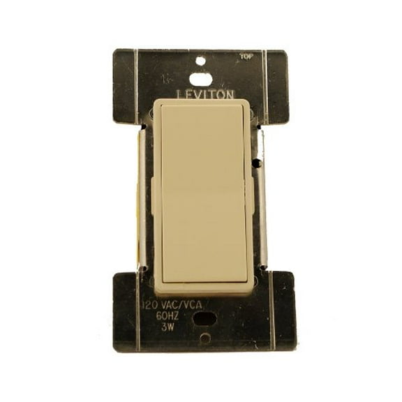 Leviton MS00R-10A 120 Volt AC 60Hz, 3-Way, Mural Digital Rocker Remote, Almond