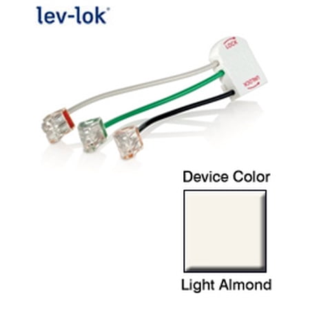 Leviton MSTWL-WST 20 Amp Right Angle Wiring Module for Lev-Lok Receptacles Srranded Leads - White
