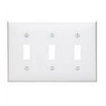 thumbnail image 1 of Leviton 3-Gang Toggle Switch Wallplate - Thermoplastic Unbreakable - White Standard, 1 of 2