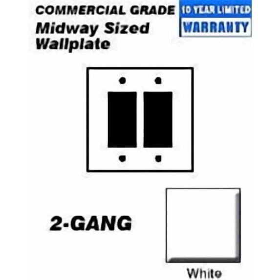 Leviton Manufacturing 4591467 2-Decora Midway Nylon Wall Plate, White