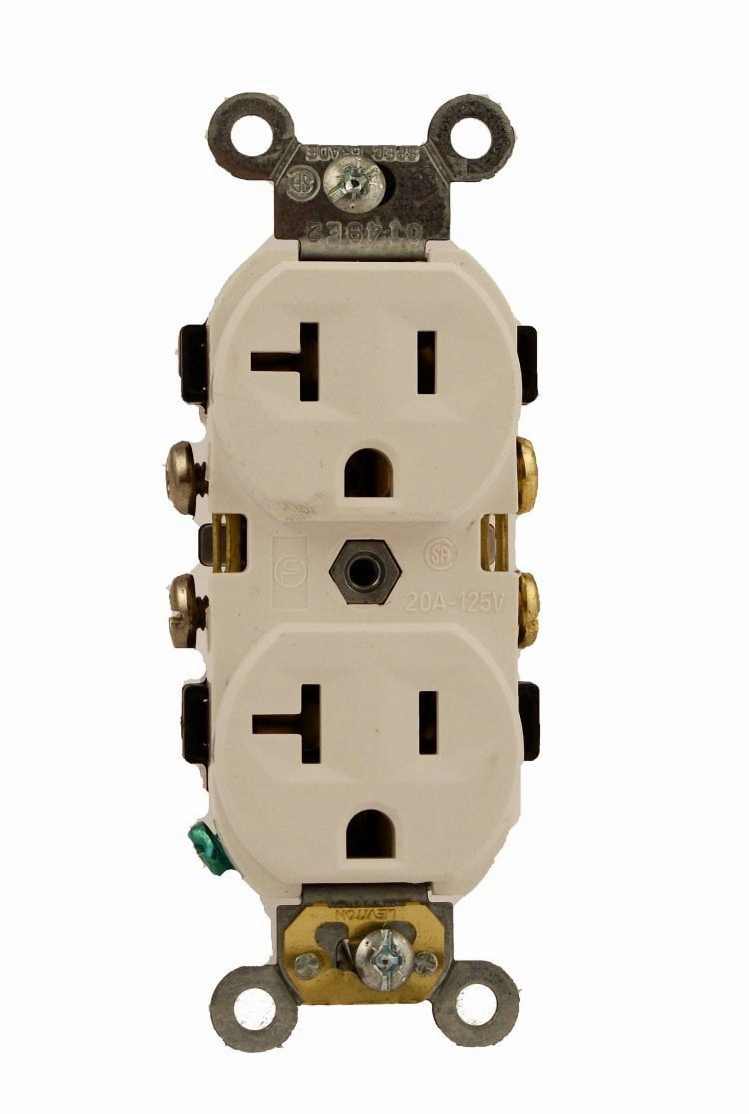 Leviton 5800-Wsp 20-Amp, 125-Volt, Receptacle Duplex, Self-Grounding, White