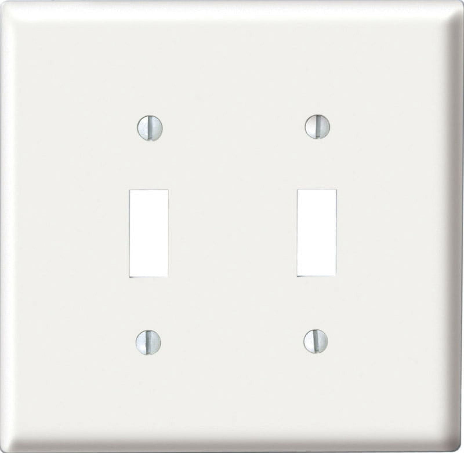 White Midway 2-Gang Toggle Wall Plate