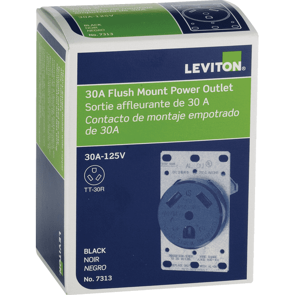 Leviton 125 125V Duplex Receptacle in Black UL Listed for US Residential Electrical Code Compliance, Drop-in NEC-Standard Wiring