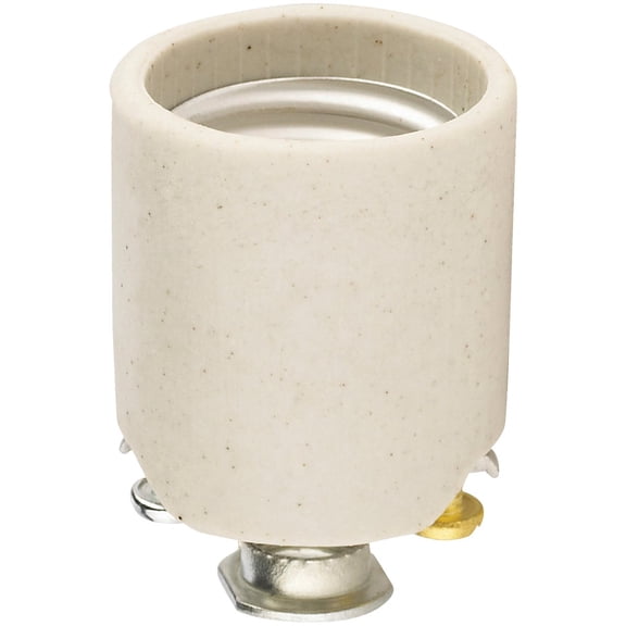 Leviton Medium Base, One-Piece, Keyless, Incandescent, Unglazed Porcelain Lampholder, 3152-8, White