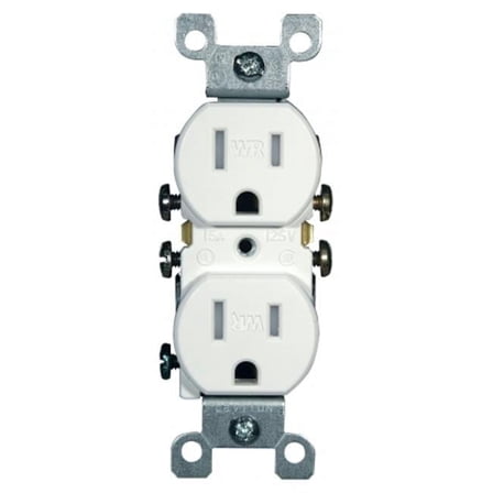 Leviton Mfg  15 Amp White Weather Resistant Duplex Receptacle - White