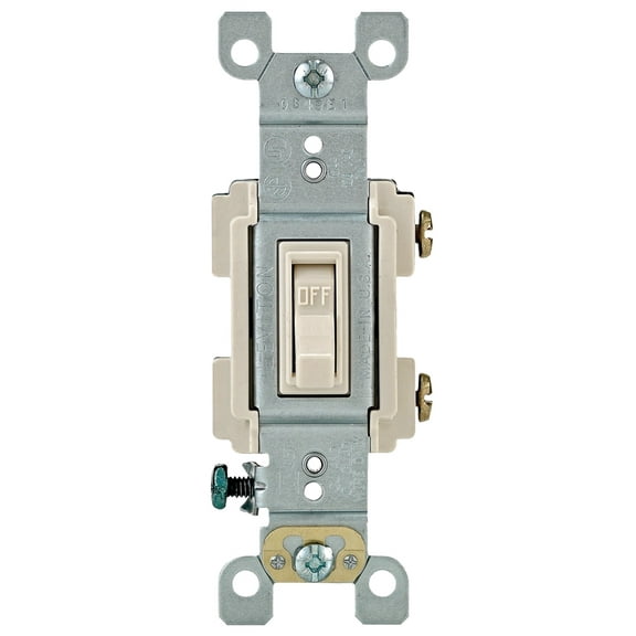 Leviton Toggle Light Switch RS115-TCP Framed Style - 15 Amp, Almond