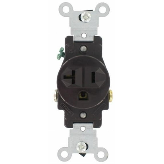 Leviton Mfg Commercial Grade Straight Blade Single Receptacle - White