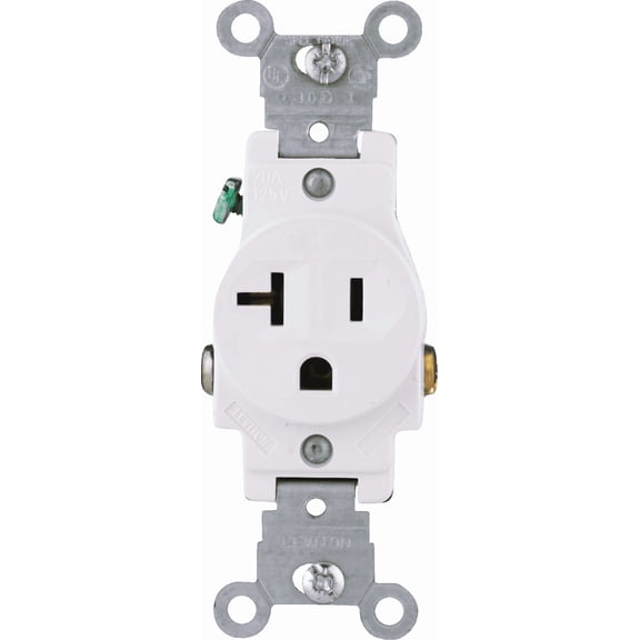 Leviton 5801 Duplex Receptacle in White UL Listed for US Residential Electrical Code Compliance, Drop-in NEC-Standard Wiring