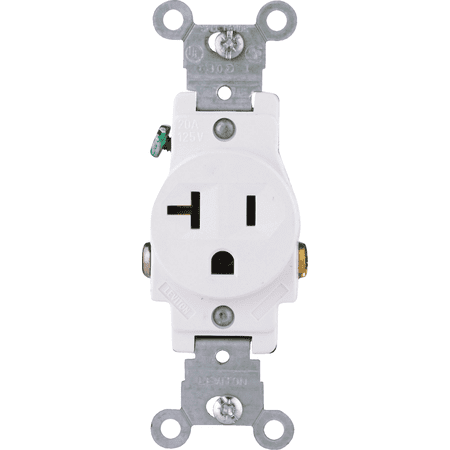 Leviton 5801 Duplex Receptacle in White — UL Listed for US Residential Electrical Code Compliance, Drop-in NEC-Standard Wiring