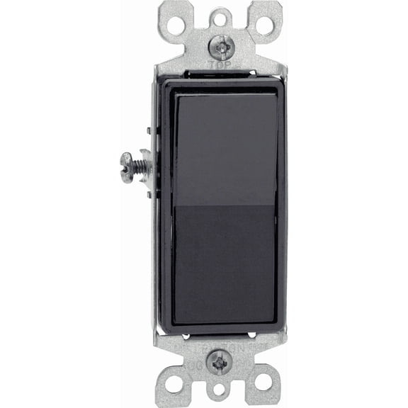 Leviton 5601 15A Toggle Switch  Decora Rocker-Style Design in Black  UL Listed for US Residential Electrical Code Compliance, Drop-in NEC-Standard Wiring