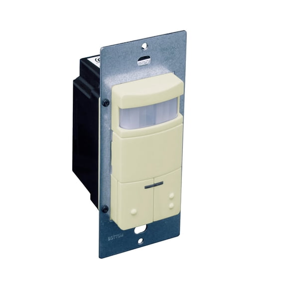Leviton ODS0D-IDI Dual-Relay PIR Wall Switch Occupancy Sensor 2100 ft. Coverage Ivory