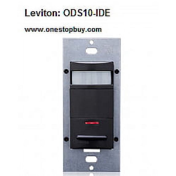 Leviton ODS10-IDE Decora 120/277V Wall Switch Occupancy Sensor, Black