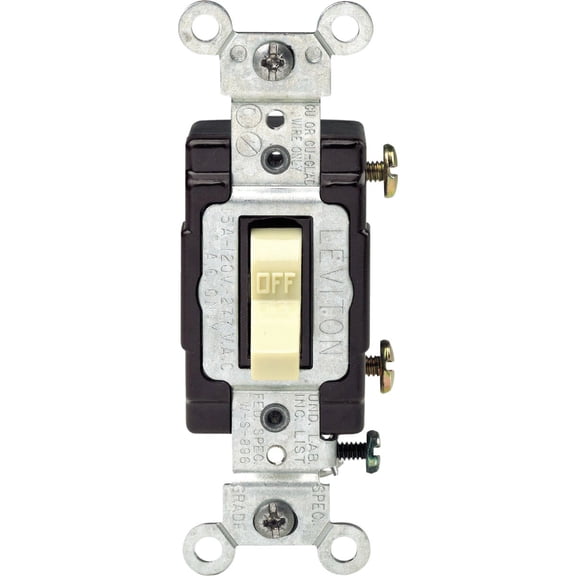 Leviton Long Life Illuminated Commercial Grade Toggle Single Pole Switch - Pack of 6  Indoor & Outdoor Use, NEC-Compliant