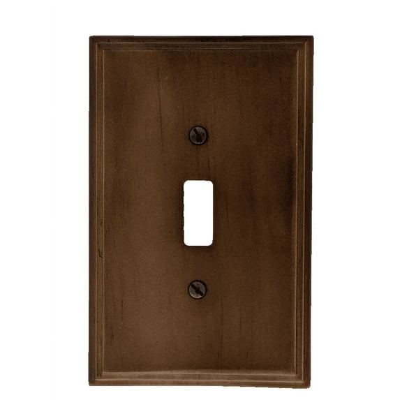 Leviton Oak-Stained Pine Wood Toggle Switch Cover 1-Gang Wallplate 89201-POK