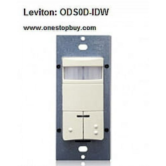 Leviton ODS0D-IDW Dual-Relay, Decora Passive Infrared Wall Switch Occupancy Sensor, 180 Degree, 2100