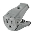 thumbnail image 1 of Leviton Straight Blade Connector 3W102-GY - 2-Pole 15A 125V Female - Gray, 1 of 2