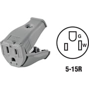 Leviton Straight Blade Connector 3W102-GY - 2-Pole 15A 125V Female - Gray