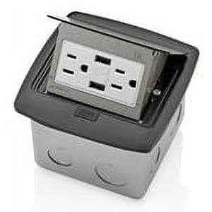Leviton PFUS1-MB Pop-Up Floor Box, USB Charger, Outlet