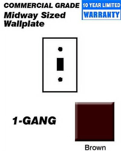Leviton PJ1 Wallplate 1-Gang Toggle Midway Size Nylon - Brown