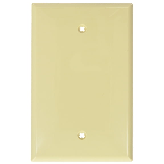 Leviton PJ13-I 1-Gang Blank Wallplate, Midway Size, Ivory