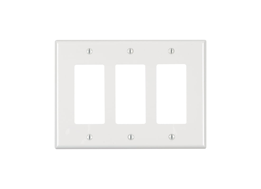 White 3-Gang Thermoplastic Nylon Wall Plate