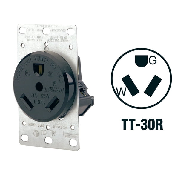Leviton Power Outlet RV Receptacle - Pack of 12 Indoor & Outdoor Use, NEC-Compliant