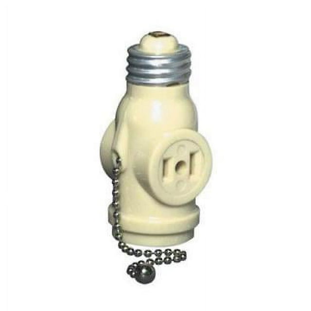 Leviton Pull Chain Lampholder with Two Outlets
