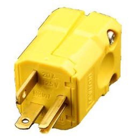 Leviton 081-05356-0VY 20A NYLON CORD PLUG, Yellow
