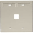 thumbnail image 1 of Leviton Ivory Quickport 1-Port 2-Gang ID Window Wallplate 42080-1IP, 1 of 1