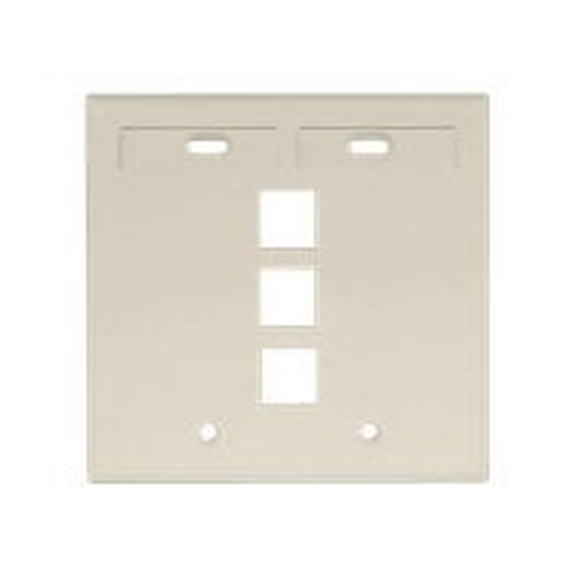 Leviton Ivory Quickport 3-Port 2-Gang ID Window Wallplate 42080-3IP